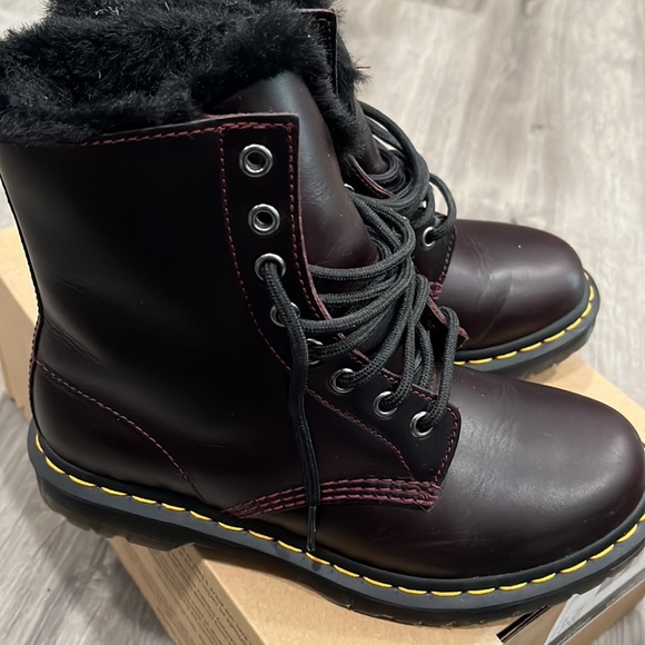 Doc Marten Serena Fur Lined Oxblood Boots - Picture 7 of 9